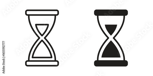 Hourglass Icons in Simple Style Isolated on White Background