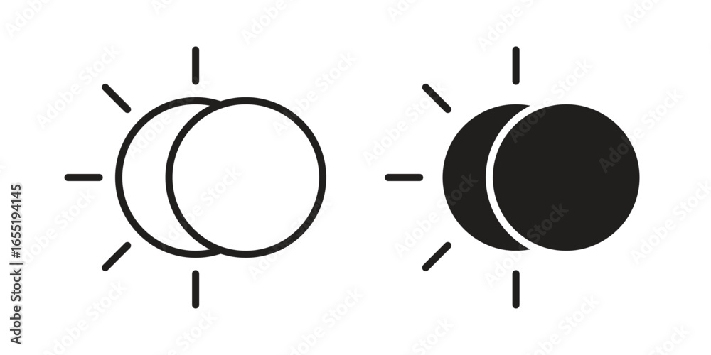 Obraz premium Day and Night Icons in Minimalist Style Isolated on White Background