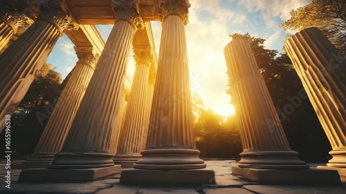 Ancient Columns Under Sunlight