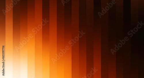 Abstract vertical stripes of warm orange and bright white light fading into a dark background, creating a smooth, textured gradient with a sense of energy