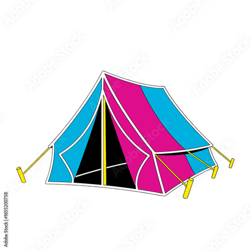 Colorful Camping Tent Illustration