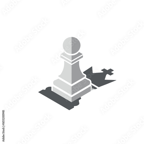 Chess Pawn Under King's Shadow, Strategy Concept