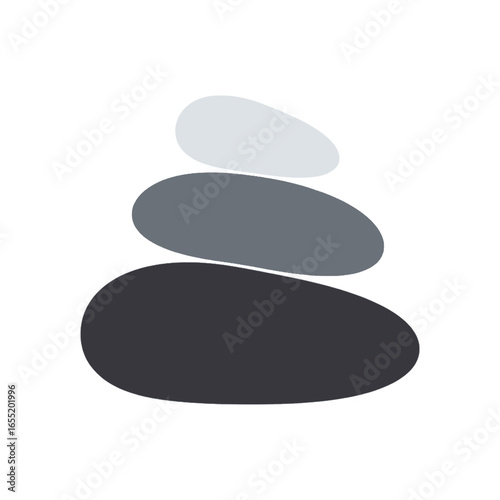Stacked Gray and White Stones Zen Garden Design