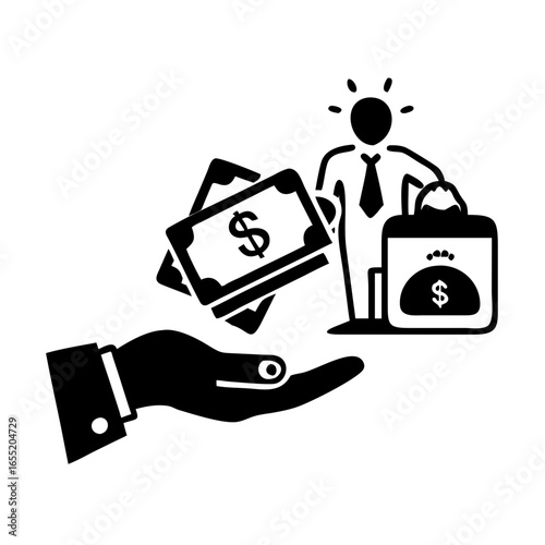 Vector art of business finance investment loan credit debt mortgage real estate property home house building bank