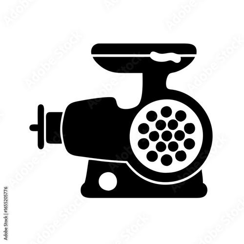 Vector art of black silhouette of a meat grinder  icon