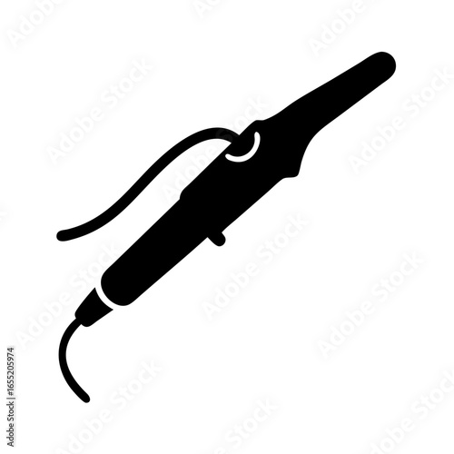Vector art of black icon of a curling iron  icon