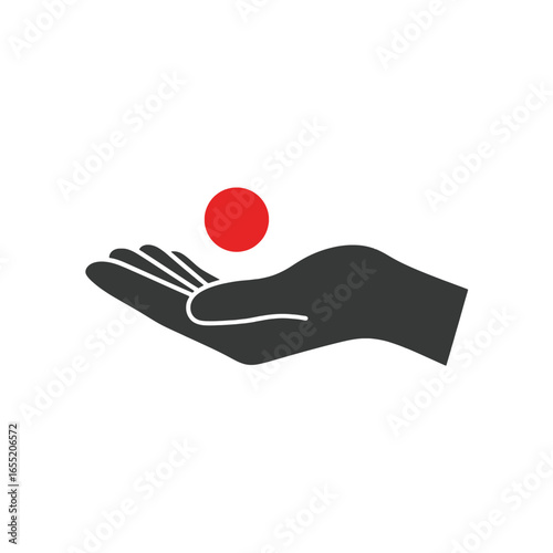 Open Hand Holding a Red Circle