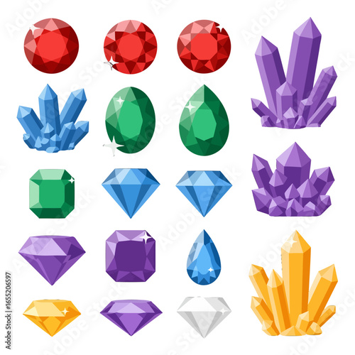 Colorful Gemstones and Crystals Collection