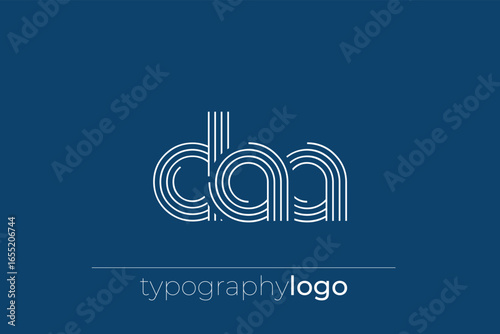 DAA modern geometric typography logo. Modern and stylish composition featuring a monochromatic typography logo illustration designed with intricate lines.