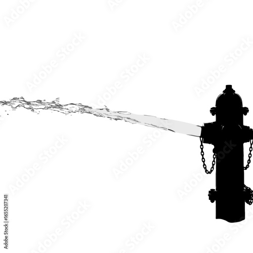 Fire Hydrant with Water Spraying