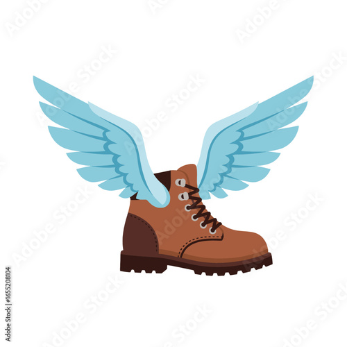 Flying Boot with Wings, Ready to Soar