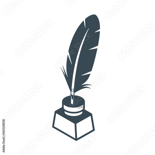 Vintage Quill and Inkwell Illustration