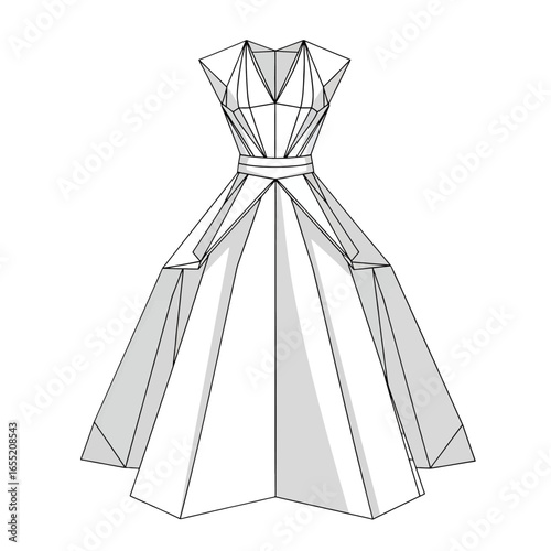 Geometric Design Dress Pattern Illustration