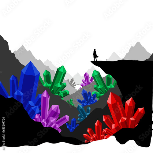 Colorful Crystal Formation in a Mountain Valley