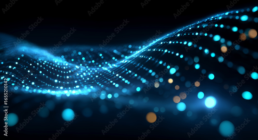 Obraz premium Particle flow with a strong sense of technology