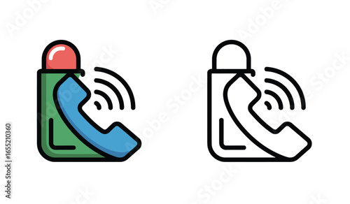 Emergency Call Icon Set Visual Representation of Urgency and Communication in Critical Situations