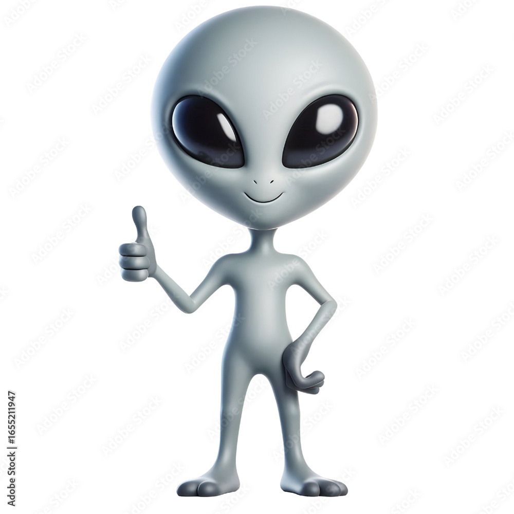 3D alien character giving a thumbs-up perfect for whimsical sci-fi or children’s media 3D alien character giving a thumbs-up perfect for whimsical sci-fi or children’s media