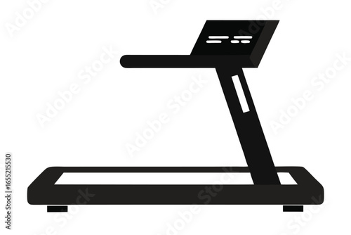 A sleek black treadmill ready for a home gym workout session