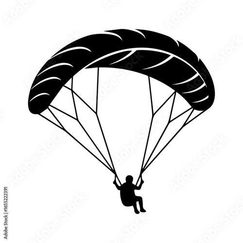 Paraglider Silhouette Icon Vector