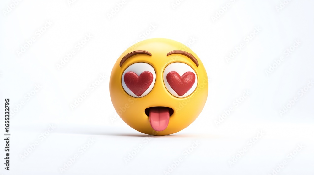 Fototapeta premium Falling in Love Emoji Isolated on White Background