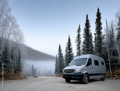 Van Life in Winter Wonderland: Exploring Scenic Mountain Roads and Frosty Forests
