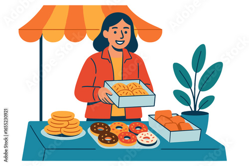 Vibrant cultural festivities are showcased through a traditional festival stall that offers delightful zongzi