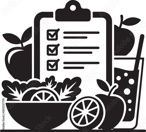 Healthy Lifestyle Minimal Icon Set – Perfect for Nutrition Guides, Diet Apps, Smoothie Shops, and Meal Plans  High Ranking Vector Graphics for Adobe Stock Success