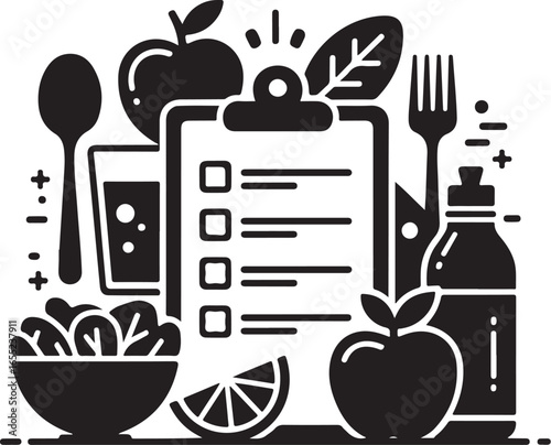Minimalist Healthy Food Icons Set for Diet Plan, Nutrition Guide, and Wellness Apps  Clean Vector for Meal Prep, Juice Bar, Salad Menu  Top Trending Adobe Stock Asset