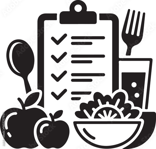 Minimalist Healthy Food Icons Set for Diet Plan, Nutrition Guide, and Wellness Apps  Clean Vector for Meal Prep, Juice Bar, Salad Menu  Top Trending Adobe Stock Asset