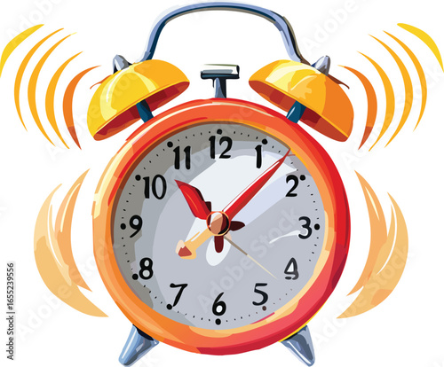 Ringing Alarm Clock Icon Representing Urgency