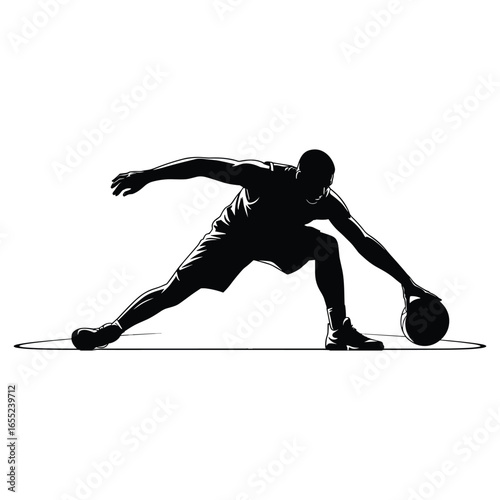 Basketball player dribbling silhouette