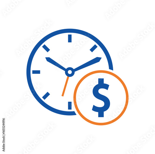 Time dollar logo design template icon. 