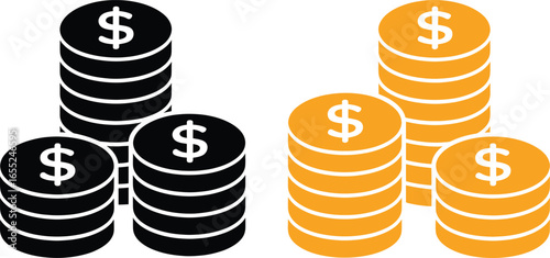 Money coins wealth finance currency cash investment savings income economy dollar earnings profit 100dollars silhouette