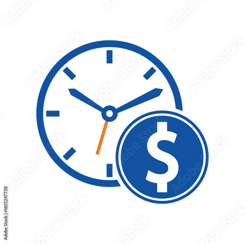 Time dollar logo design template icon. 