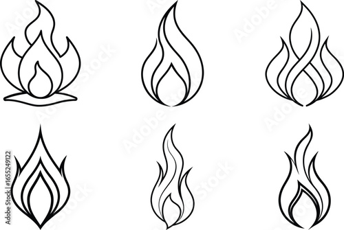 fire flames set