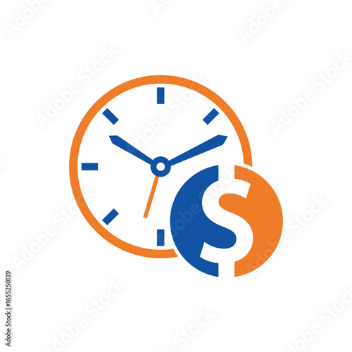 Time dollar logo design template icon. 