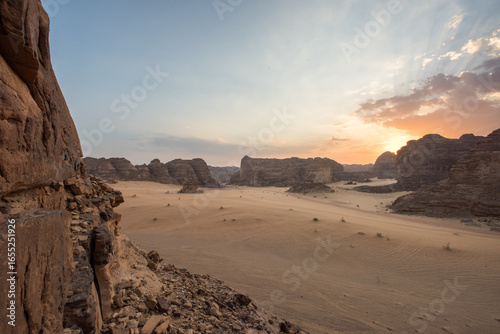 AlUla Art: Wadi Rum landmarks (Saudi Arabia)- sunset