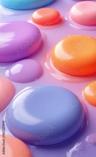 Gradient polygon shapes expanding in loop.