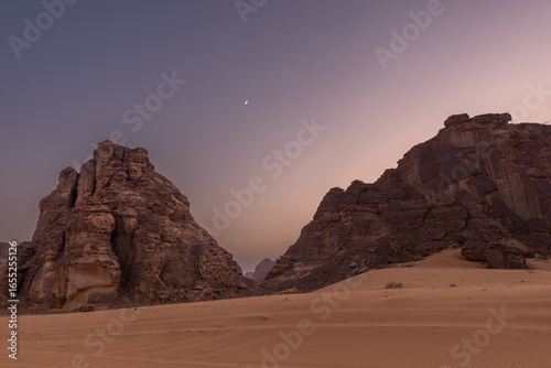 AlUla Art: Wadi Rum landmarks (Saudi Arabia)- sunset