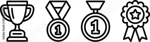 Trophy medal award champion victory first place winner achievement success competition prize honor best silhouette