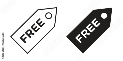 Free Tags in Simple Design isolated on white background