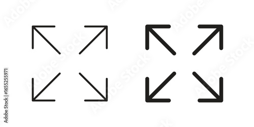 Arrow Icons Set in Grid Layout Isolated on White Background