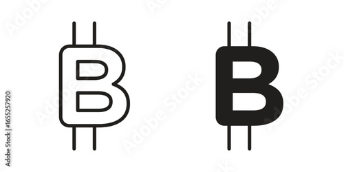 Bitcoin Symbol Variations Isolated on White Background