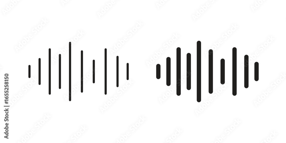 Sound Wave Icons in Minimalist Style isolated on white background Sound Wave Icons in Minimalist Style isolated on white background