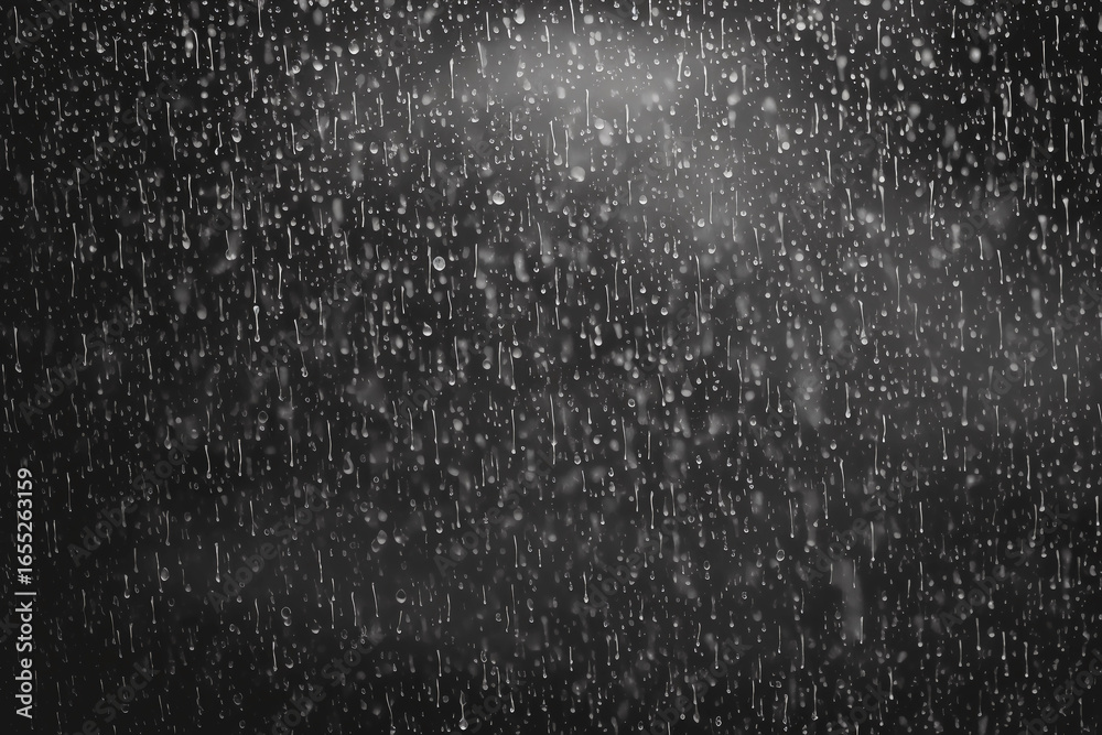 Obraz premium photo Overlay just rain in a black room black background