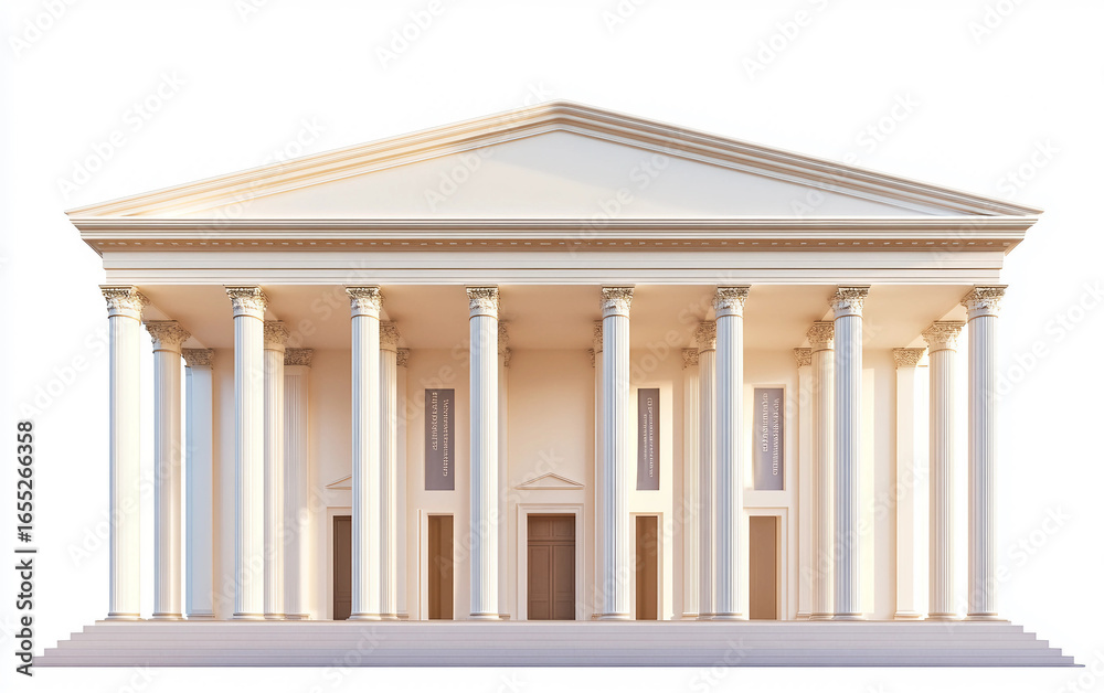 Obraz premium High quality museum mockup featuring elegant columns ideal for educational and promotional presentations isolated on white background PNG