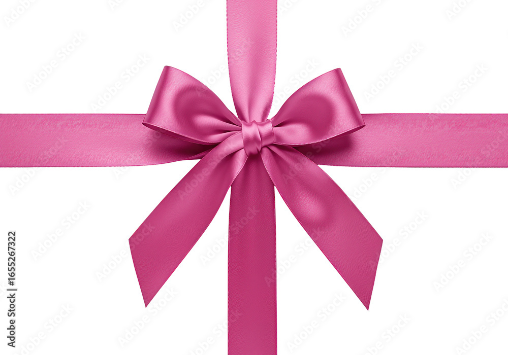 Hot Pink Satin Ribbon Bow with Crossed Bands for Gift Wrapping, Present Decoration and Luxury Event Packaging Design Isolated on png Hot Pink Satin Ribbon Bow with Crossed Bands for Gift Wrapping, Present Decoration and Luxury Event Packaging Design Isolated on png