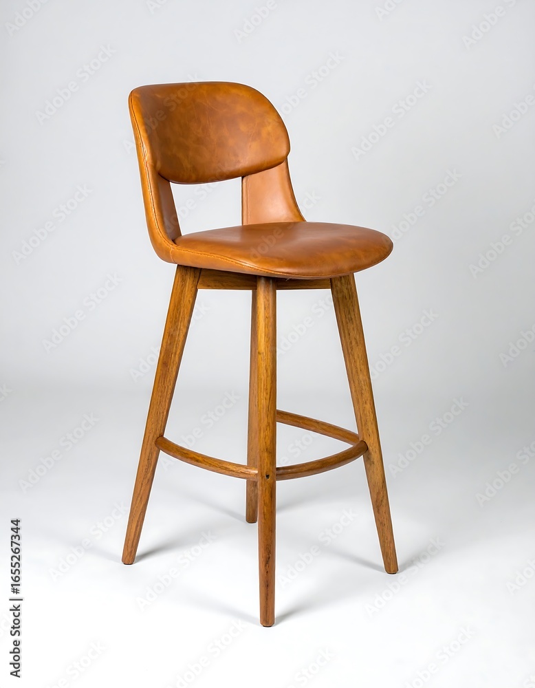 Fototapeta premium Modern, light brown bar stool