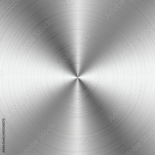 Polished Stainless Steel Surface with Circular Patterns and Reflective Finish