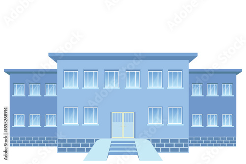 modern public building in blue tones